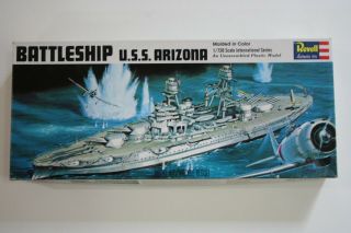 Plastic Model Ship Kit: Vintage 1/720 Scale Battleship U.  S.  S.  Arizona By Revell.