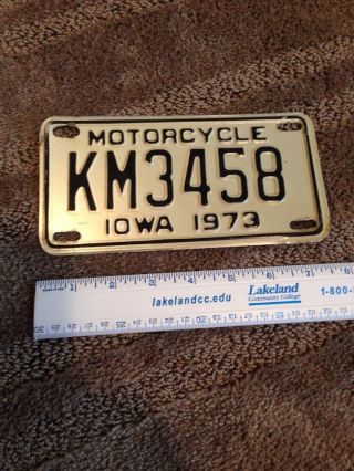 1973 Iowa Motorcycle License Great Bday Gift Man Cave Honda Harley Davidson