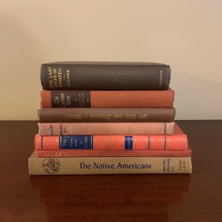 Vintage Orange Brown Book Shelfie - 7 Books Shelf Design Decorative
