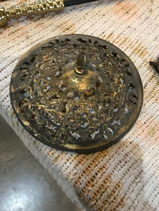 Antique Fancy Brass Stamped Heat Cap For Table Lamp7.  5 Dia