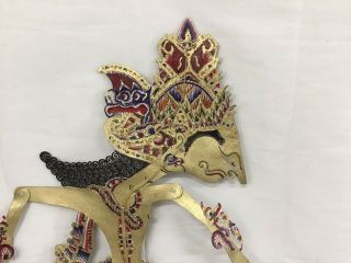 Antique Wayang Kulit Shadow Puppet Theater Horn Handle Bali Indonesia 25” 2