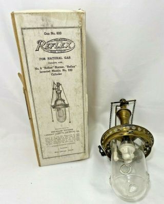 Welsbach Reflex Burner Inverted Mantle Natural Gas Lamp No 6 Antique 1900 