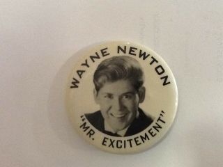 Vintage Young Wayne Newton Singer Musician Pinback Button Pin Badge 2 1/4 "