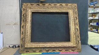 Large Antique Victorian English Carved Wood Ornate Gold Gilt Picture Frame