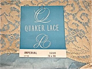 Vintage Quaker Lace Label 70 X 90 Tablecloth 1200 Intricate Delicate Elegant