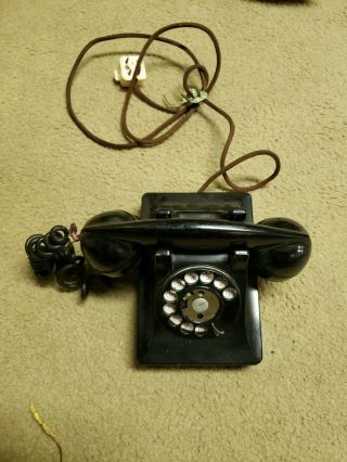 Vintage Black Rotary Table Top Telephone Western Electric