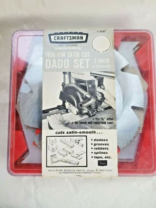 Vintage Sears Craftsman Dado Set 7 " 9 - 3257 Kromedge