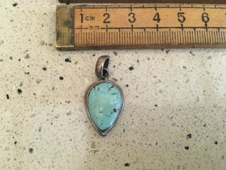 Vintage Silver Pendant With Turquoise Stone