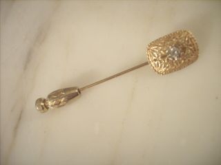 Antique 14k Yellow Gold Stick Pin With Diamond Has Been