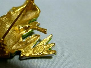 Vintage Signed LG LIND GAL Frog Hobo Enamel Rhinestones Figural Brooch Pin 3