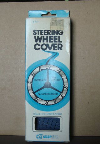 Vintage lace on Steering Wheel Cover Made In USA Blue in the Box 2