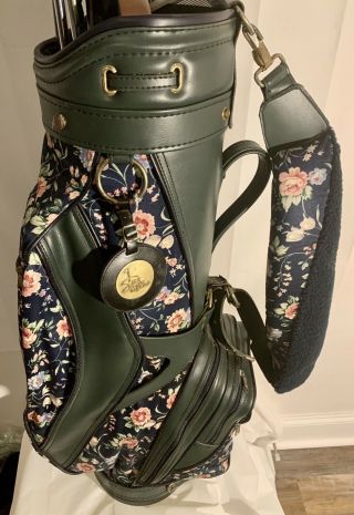 Vintage Solex Women’s Golf Bag Floral Rci Premier Golf Club Tag Rain Hood
