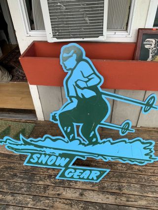 Vintage Retail Ski Gear Sign