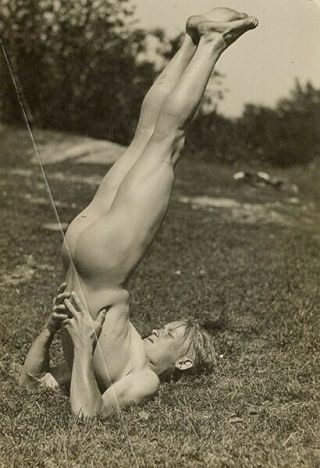 1920 Early Male Nude Fine Art Academic Study Pose Muscle Butt Beefcake