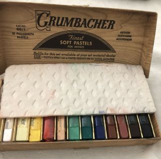 Vintage Grumbacher Soft Pastels 00/1 Full Length Pastels Set Artist Finest