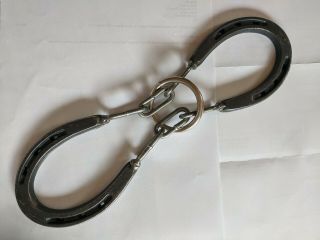 Vintage Magic Trick Heavy Iron Horseshoes Ring Fun Puzzle Magician