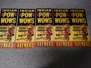 5.  Vintage American Indian Pow Wows Historyland Hayward Wisconsin Posters
