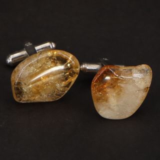 Vtg Sterling Silver - Poland Baltic Amber Stone Men 