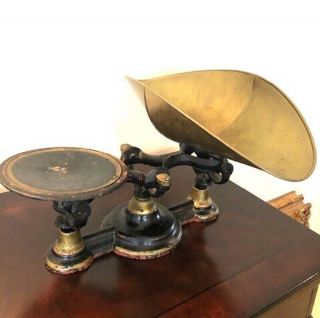 Antique Cast Iron Brass Scale Weights