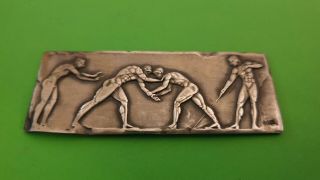 Sterling Silver 925 Wrestling Scene From Ancient Athens Greece Miniature.