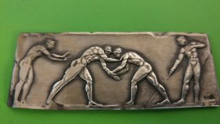 Sterling Silver 925 Wrestling Scene from Ancient Athens Greece Miniature. 2