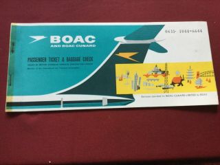 Boac British Overseas Airways Co.  / Union Castle 1967 Passenger Ticket