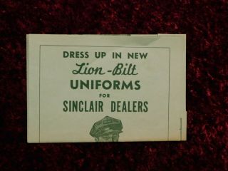 Vintage Advertising Brochure Sinclair Uniforms For Dealers Sinclair Dayton Ohio