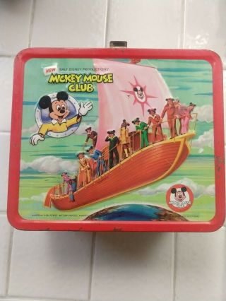 Vintage Mickey Mouse Club Lunch Box Aladdin Dc Kitsch Mouseketeer Disneyana Ears