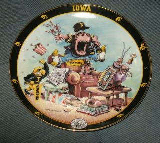 Vtg University Of Hawkeyes Herky The Hawk Ultimate Iowa Fan Danbury Plate