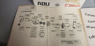 Vintage Abu Garcia Ambassadeur 5500C Baitcasting reel and Instructions 2