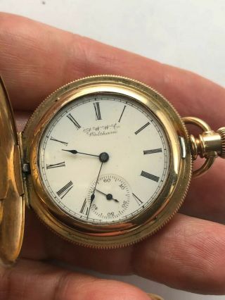 Antique Waltham Pocket Watch Gold Filled Engraved Full Hunter Case