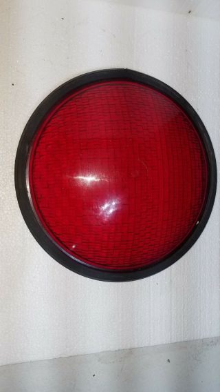(1) Red Traffic Light Signal Lens Polycarbonate 8 " Diameter,  Lens W/gasket 8 Xl