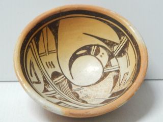 Antique Vintage Hopi Pueblo Indian Paint / Food Bowl Pottery Plate