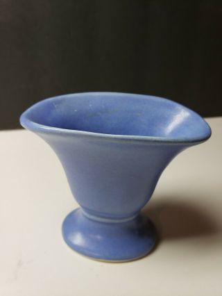Vintage American Art Pottery Matte Blue Miniature Pottery Vase