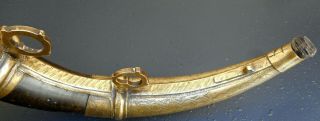 OLD BLACK POWDER HORN OF MAGHRIB,  19TH CENTURY,  MUKHALA,  AFRICAN 3