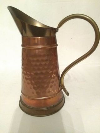 Vintage Copper Jug Pitcher Arts And Crafts Made In Holland Classic Estate