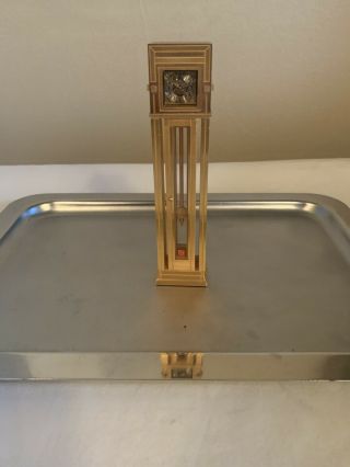 Vintage Bulova Miniature Grandfather Clock Brass Frank Loyd Wright 5”inch Japan