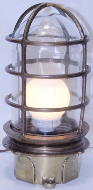 Vintage R&s Co Brass Ship Nautical Passageway Marine Lamp Light Antique