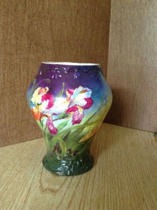 Antique Royal Bonn Germany Floral Hand Painted Vase Franz Mehlem