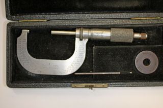 Vintage Starrett Micrometer Caliper No.  2c 1 - 2 " In Case
