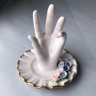Vintage Lefton China Hand - Painted Porcelain Lady 