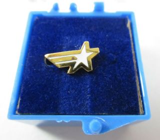 Vintage Lockheed Employee Service Pin Shooting Star Logo Gold Tone Enamel