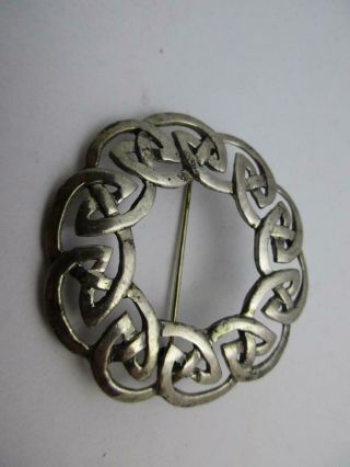 Vintage Scottish Celtic Knott Brooch Pin 4cm 1.  6 " Weight N Maker K&sh K18
