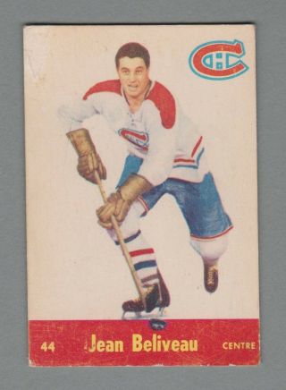 1955 - 56 Parkhurst Hockey 44 Jean Beliveau Montreal Canadiens
