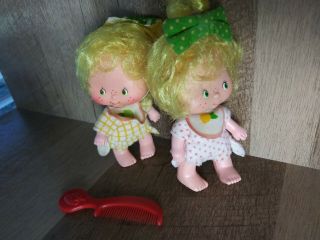 Vintage Strawberry Shortcake Baby Twins Lem And Ada Dolls 1980s Lemon Lime