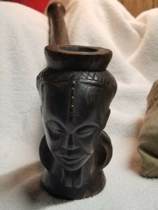 Very Large Antique/vintage Hand Carved African Tribal Pipe? Smoking Pipe Estate