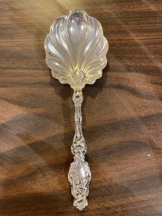 9 " Whiting Lily Pattern Sterling Silver Berry Or Serving Spoon Gorham 1902