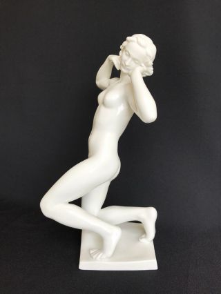 Vintage Art Deco Style Nude Figurine Augarten Wien Austria Porcelain Marked