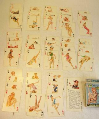 Vintage 53 Vargas Girls Pin Up Playing Cards - Complete - Cute & Sexy - Shape