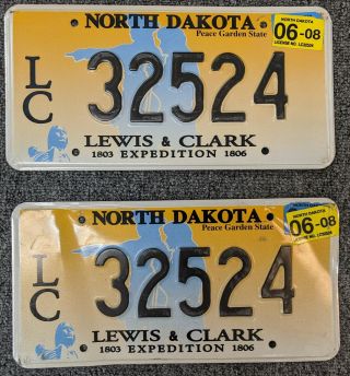 North Dakota Lewis And Clark License Plate Pair